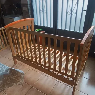 Cuna Cama Alondra Madera Naranja