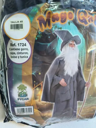 Disfraz Mago Gris Talla 48