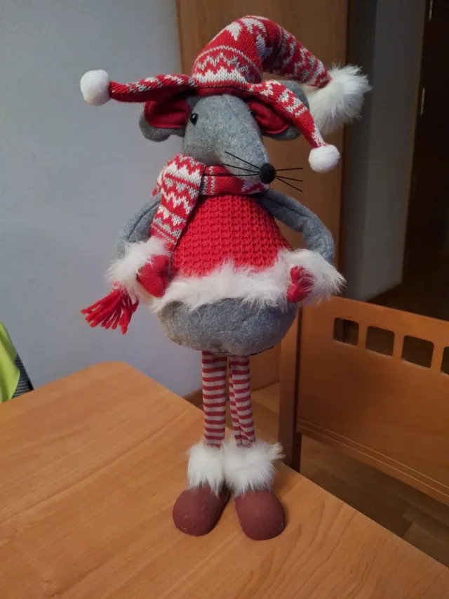 Ratón Navideño Decoración Tela