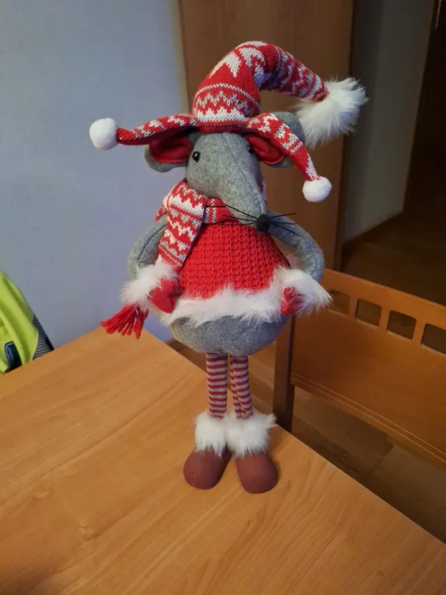 Ratón Navideño Decoración Tela