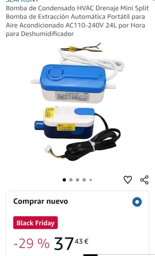 Bomba para aires acondicionados no goteen, 24L Hor