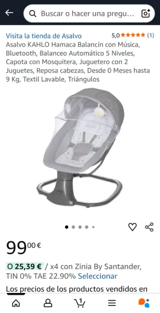 Mecedora bebé automática con música