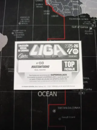 Cromo Mastantuono Top Fichaje Panini 2025/2026