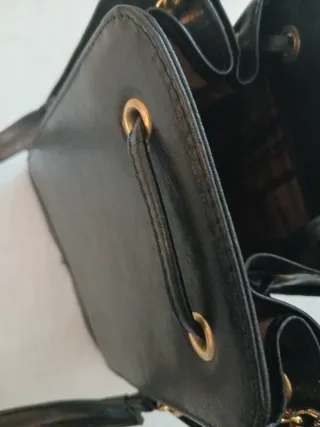 Borsa Secchiello Vera Pelle Artigianale Nera