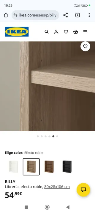Librería BILLY de IKEA efecto roble