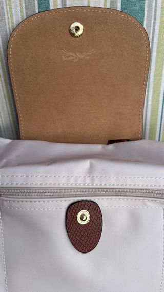 Mochila estilo Longchamp Beige/Marrón