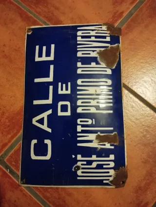 Placa antigua esmaltada