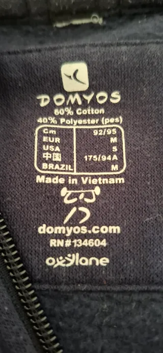 Sudadera Domyos Azul con Cremallera