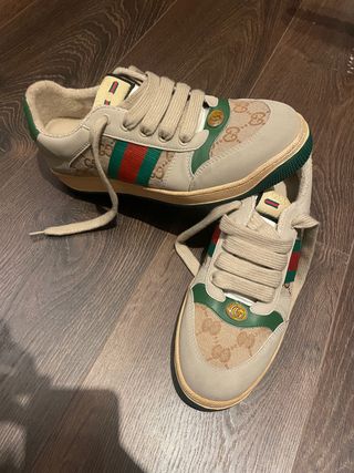 Zapatillas Gucci Beige y Verde Originales, nuevas