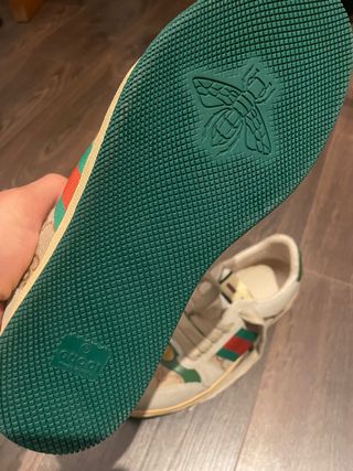 Zapatillas Gucci Beige y Verde Originales, nuevas