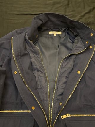 Parka azul marino de algodón