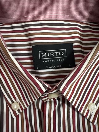 Camisa Mirto Rayas Marrón y Rojo.