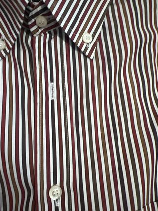 Camisa Mirto Rayas Marrón y Rojo.