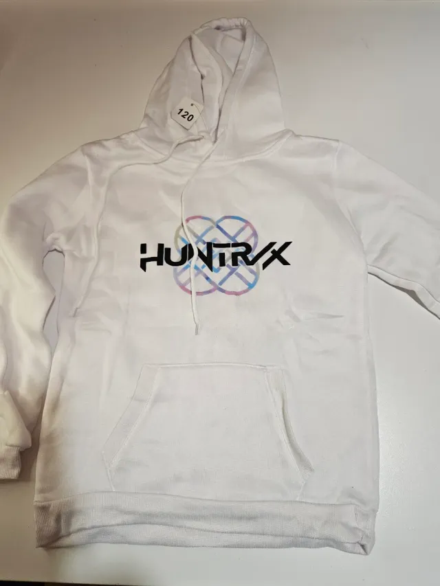 Felpa HUNTRIX bianca con cappuccio taglia 120