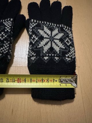 Guantes Zara Invierno Unisex Negro/Gris