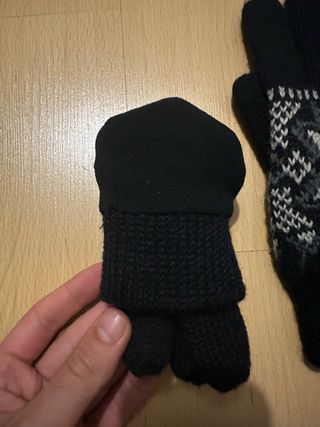 Guantes Zara Invierno Unisex Negro/Gris