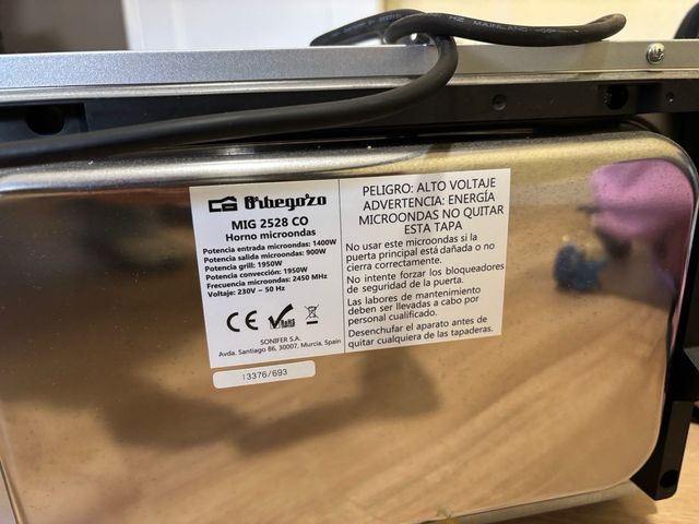 Horno Microondas Orbegozo MIG 2528 CO