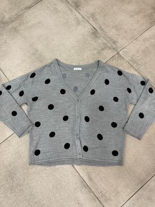 Cardigan donna pois grigio