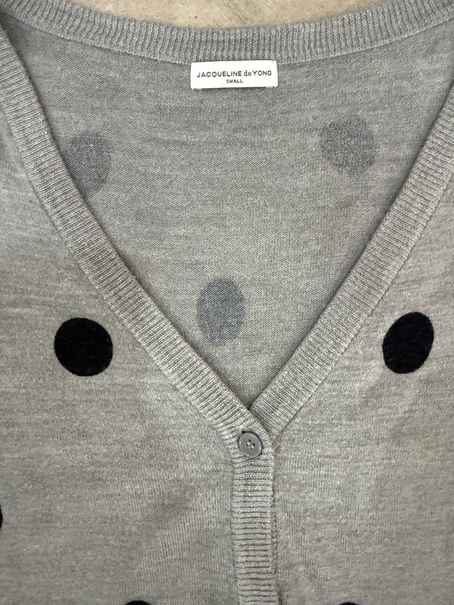 Cardigan donna pois grigio