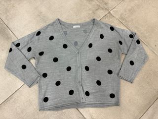 Cardigan donna pois grigio