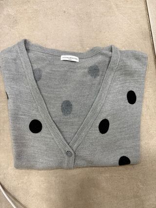 Cardigan donna pois grigio