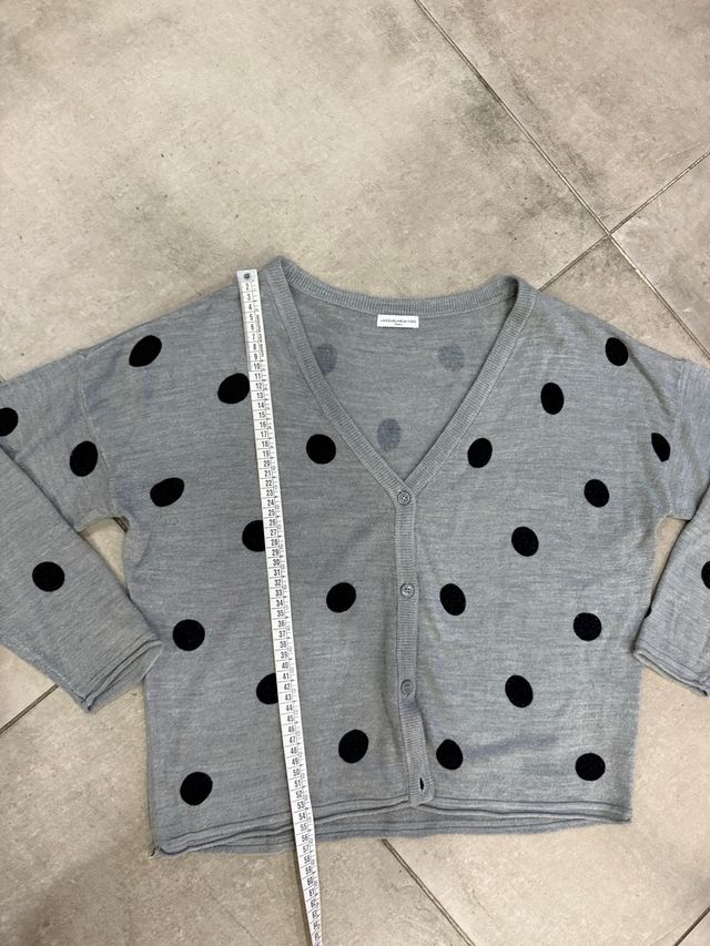 Cardigan donna pois grigio