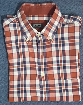 Camisa Mirto cuadros marrón, azul marino, blanco