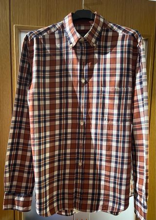 Camisa Mirto cuadros marrón, azul marino, blanco