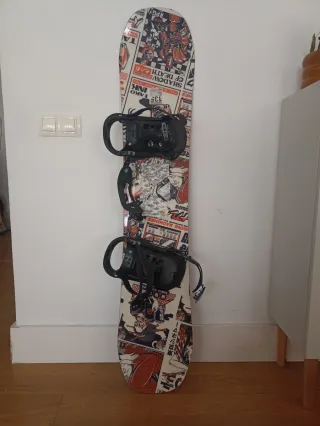 Tabla Snowboard 135cm con Fijaciones para niños.