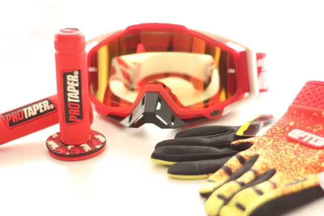 Pack Motocross Gafas, Guantes y puños.