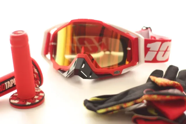 Pack Motocross Gafas, Guantes y puños.