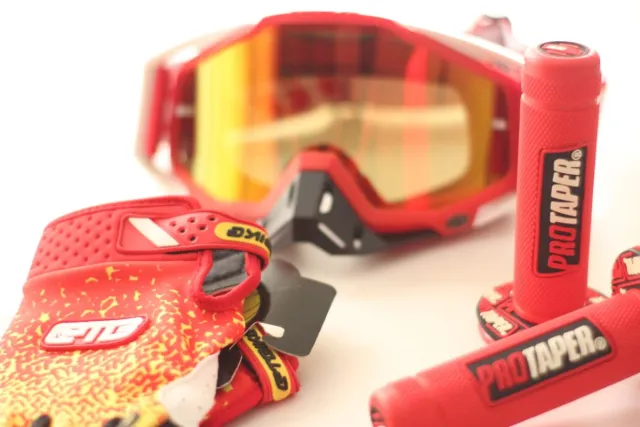 Pack Motocross Gafas, Guantes y puños.