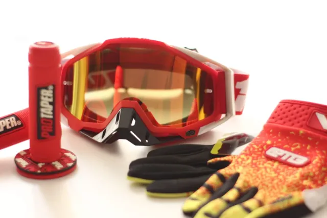 Pack Motocross Gafas, Guantes y puños.