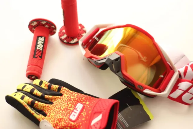 Pack Motocross Gafas, Guantes y puños.