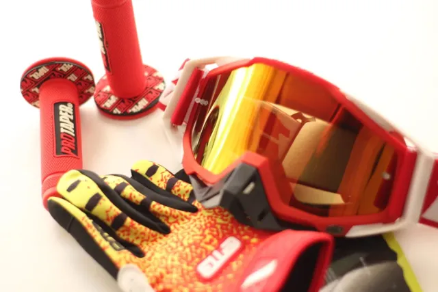Pack Motocross Gafas, Guantes y puños.