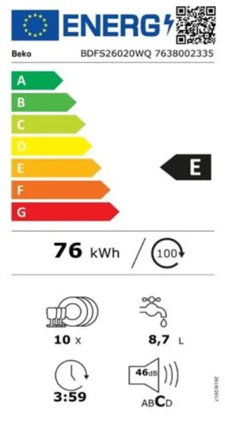 Lavavajillas BEKO 45cm