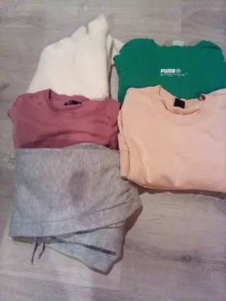 Conjunto chándal gris y polerones