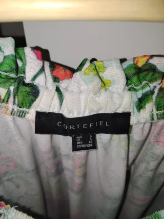 Blusa Cortefiel Estampada Flores Talla L