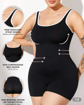Mono body moldeador sin costuras negro Talla L