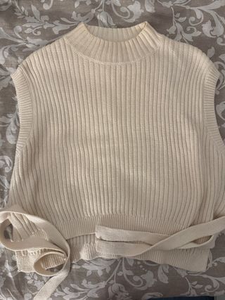 Jersey de punto sin mangas beige - Social Turist