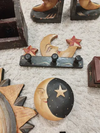 Lote decoración vintage sol y luna