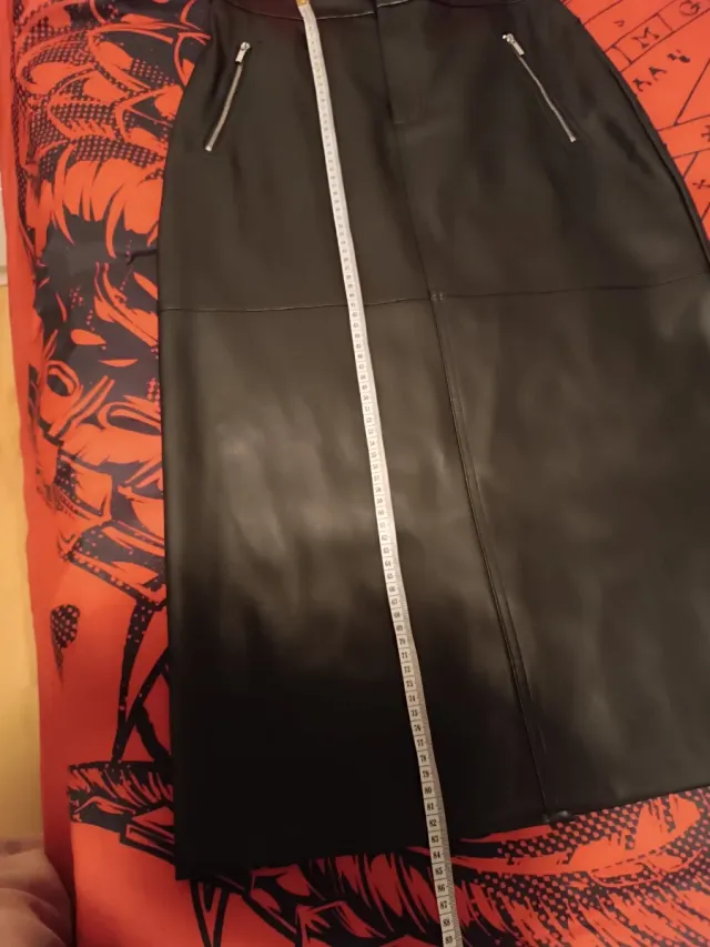 Falda larga polipiel negra Sfera L