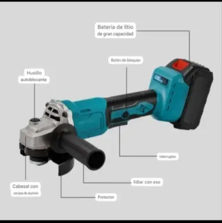 Amoladora Angular Inalámbrica 2 Baterías