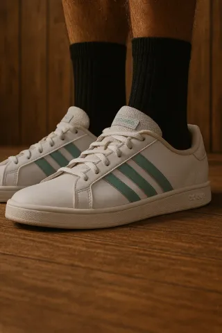 Adidas Talla 38 Blancas con Rayas Verdes