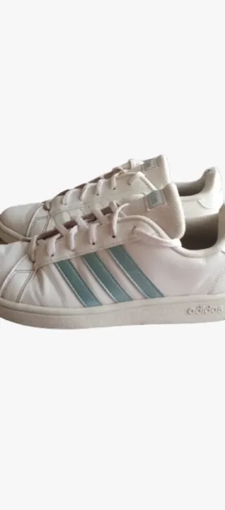 Adidas Talla 38 Blancas con Rayas Verdes
