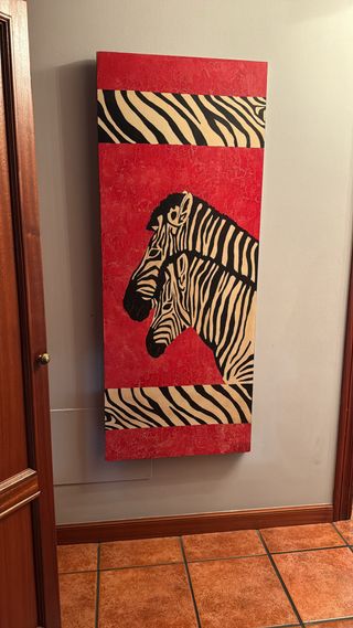 Cuadro Cebra Pintado a Mano