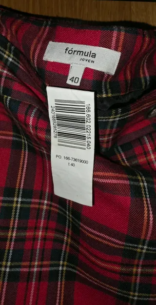 Falda Escocesa Tablas Mujer Talla M Fórmula Joven