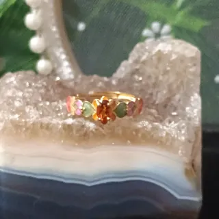 Anillo de citrino Plata chapada en oro 18k