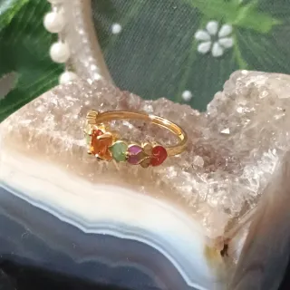 Anillo de citrino Plata chapada en oro 18k