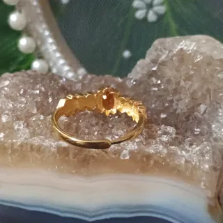 Anillo de citrino Plata chapada en oro 18k